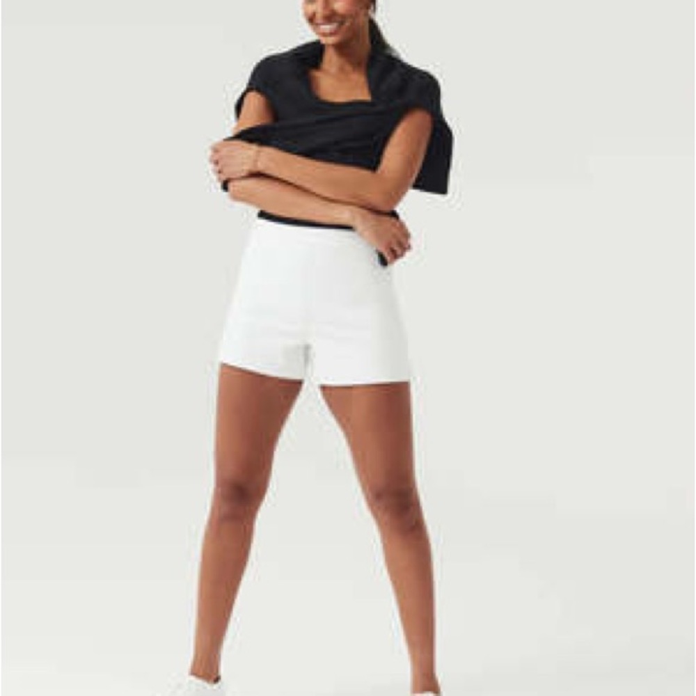 SPANX High-Waist Sculpting Shorts in White